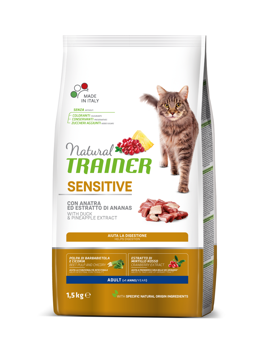 Natural Trainer Sensitive Anatra 1,5kg - Gatti Adulti Natural Trainer Sensitive Anatra 1,5kg - Gatti Adulti